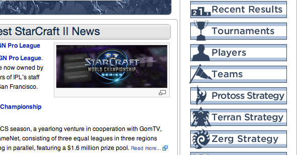 site-ul web starcraft ii