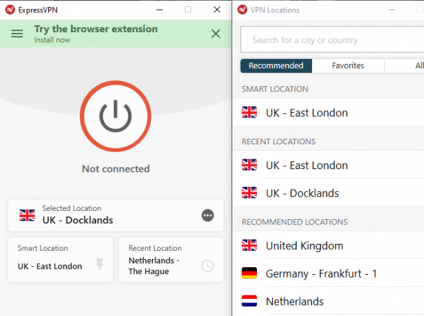 exprima locatii vpn