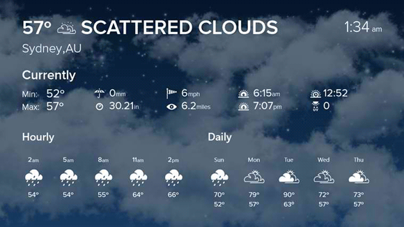 aplicație meteo pentru Windows 8