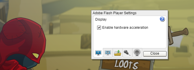 Accelerare hardware Flash Player