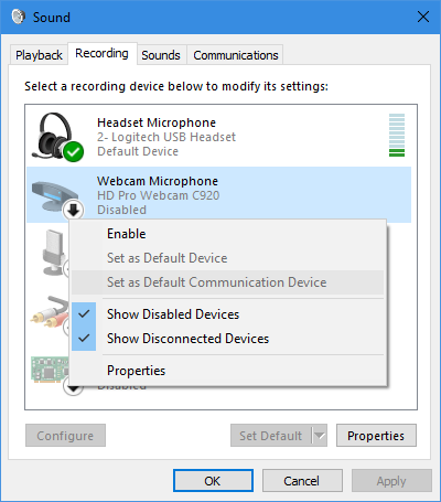 Dispozitive de înregistrare Windows 10