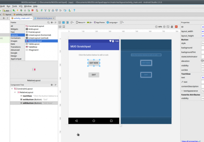 Android crea aplicația androidstudio layouteditor