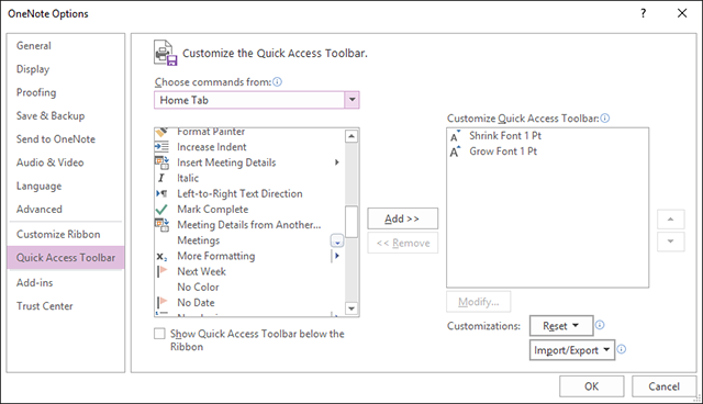 OneNote feature-rapidă-acces-2