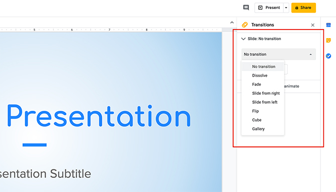 Cum să creați o prezentare Google Slides New Transition