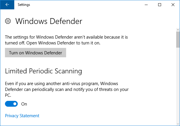 Windows scanare periodică