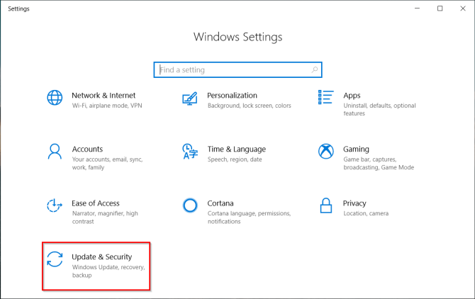 deschideți setările pentru actualizarea Windows