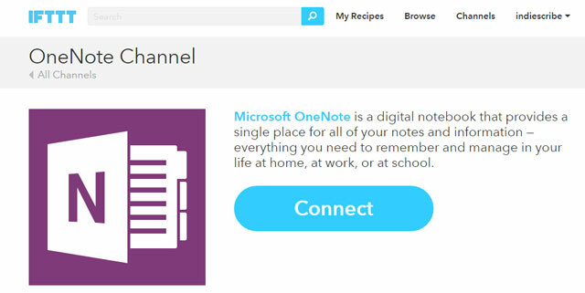 Conectați OneNote la IFTTT