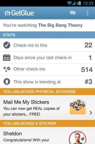 GetGlue - Partidul bazat pe divertisment online [Android] Glue big bang