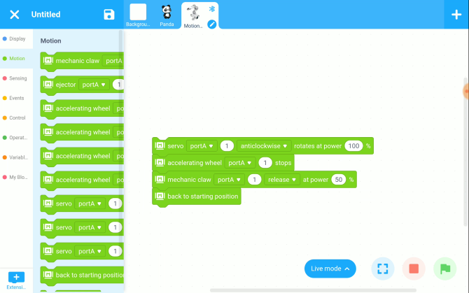 Folosiți Scratch pentru a programa kitul Motionblock