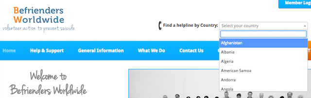 suicid de prevenire-befrienders-în toată lumea