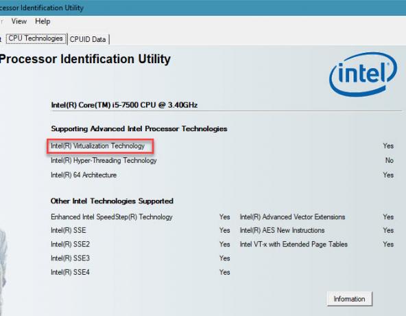 Utilitatea de identificare a procesorului Intel