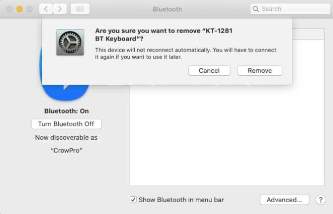 Eliminarea și re-adăugarea dispozitivelor Bluetooth pe macOS