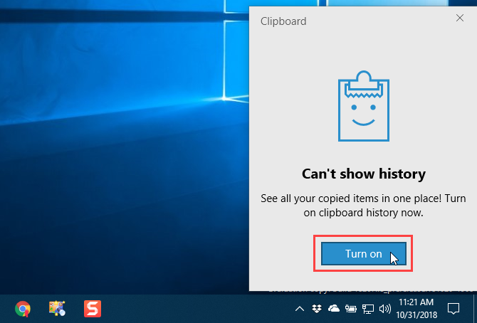 Activați istoricul Clipboard-urilor pe clipboard în Windows 10