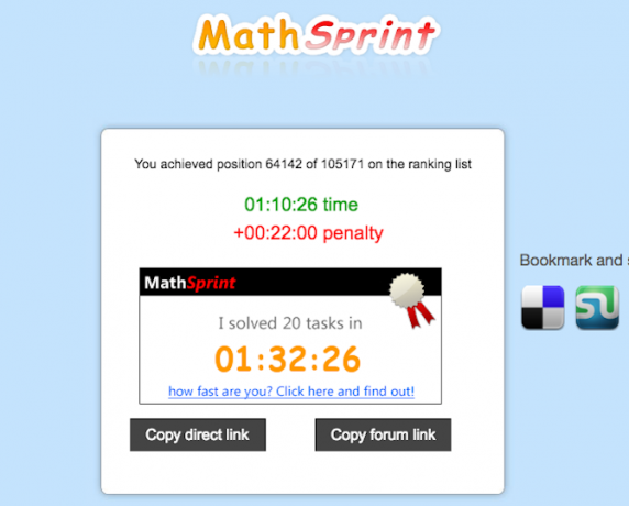 Teste online - MathRun Sprint