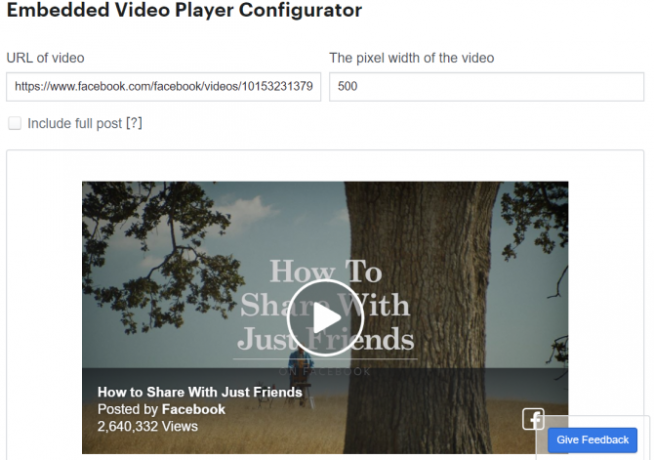 Facebook Widgets Instrument de încorporare video