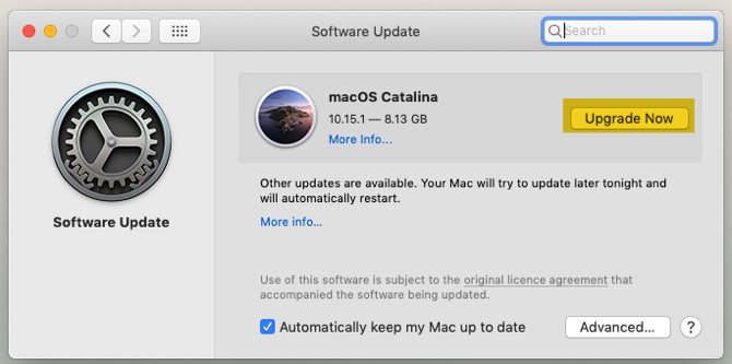 upgrade MacOS