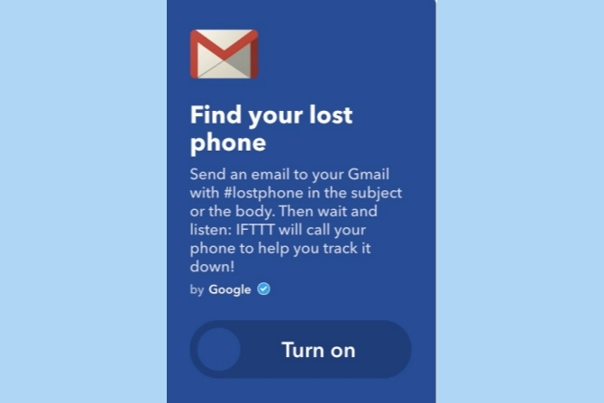 ifttt gmail găsi telefon pierdut