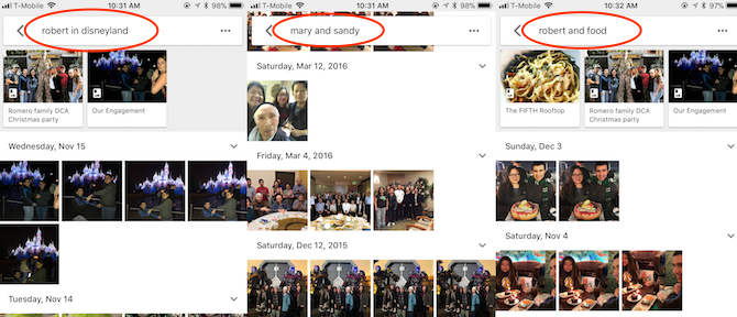 Căutări avansate în Google Photos