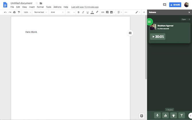 Google Docs Kaizena Add-On