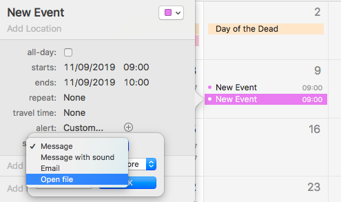 calendar evenimente automatizare e-mail 