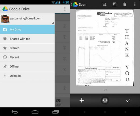 Scanați și gestionați-vă chitanțele, economisiți spațiu, hârtie și timp googledriveandroid