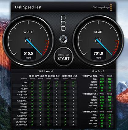 Blackmagic Disk Speed ​​Mac Mac