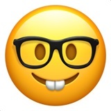 emoticon emoji ochelari geek