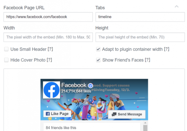 Plugin de pagină pentru Facebook Widgets