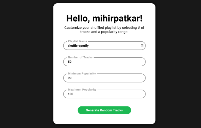 Shuffle Spotify creează o listă de redare aleatorie de cântece pe baza cât de populare sunt