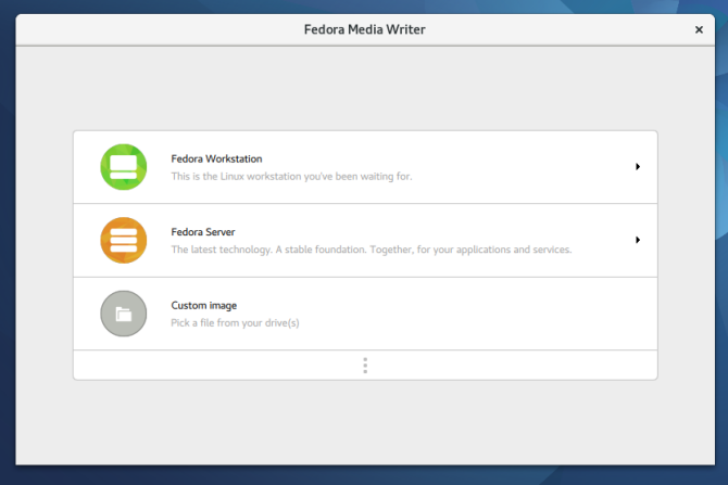 nou fedora 25 fedora media writer