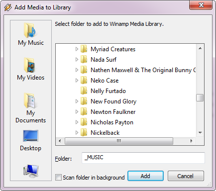 Winamp - Un media player solid care excelează în administrarea colecției dvs. de muzică [Windows] Winamp Adaugă media la bibliotecă