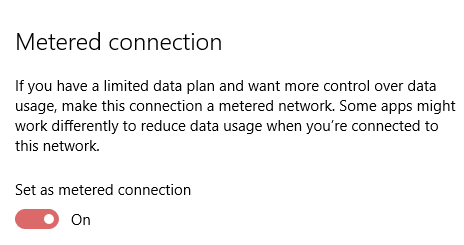 Conexiune Windows 10 Metered Connection Mobile