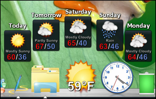 ObjectDock: Personalizați rapid desktopul și măriți funcționalitatea [Windows] Docklets ObjectDock Vremea Faceți clic și mențineți apăsat pentru a vizualiza prognoza de 5 zile