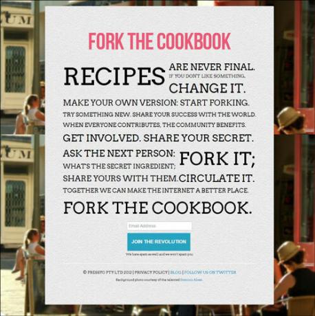 Start Forking: Inspiration open source vine la gătit și rețete cu furculiță Cu furculita CookbookTheCookbook06