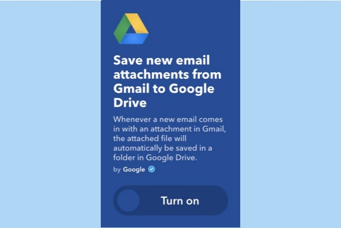 ifttt atașamente gmail la Google Drive