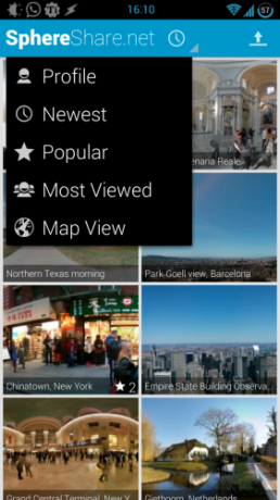 Bucurați-vă de vederi panoramice uluitoare cu meniul drop-down SphereShare.net [Android] sphereshare 05