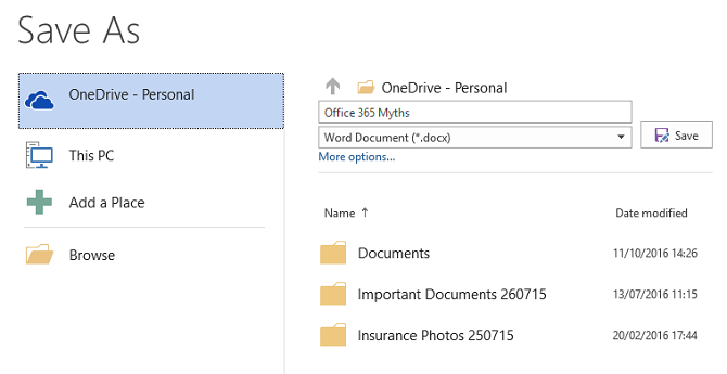 Document de salvare Office 365