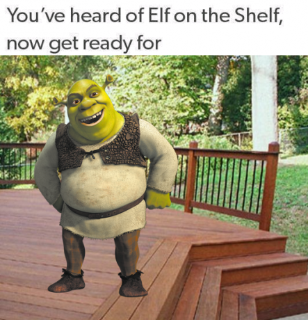 Elf pe raft Meme Shrek