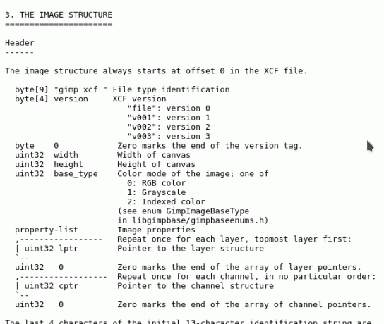 formate de fișiere structura xcf