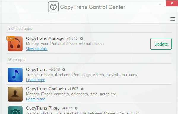 copytrans control center