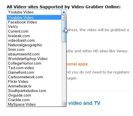 VideoGrabber: O aplicație web pentru a descărca videoclipuri de pe site-urile de streaming VideoSites