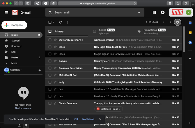 Mod Gmail Dark