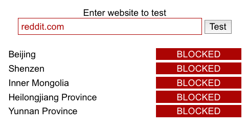 site-uri web blocate în China