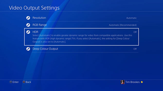 Setări caracteristici HDR PlayStation 4