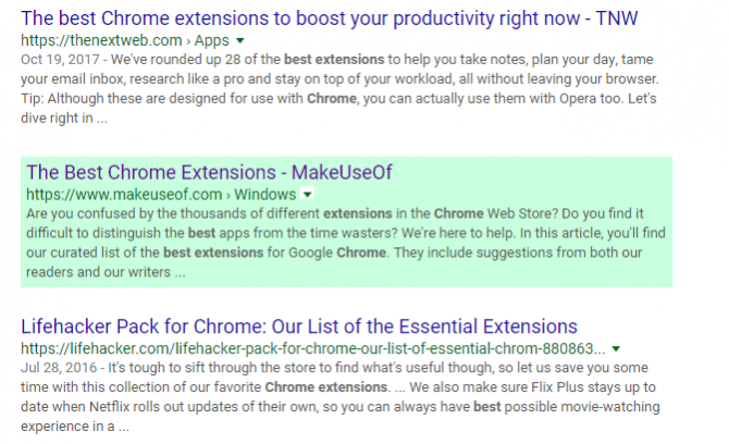 Extensia Chrome Filtru de căutare Google