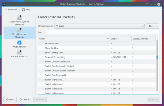 LinuxShortcuts-KDE-System-Setări