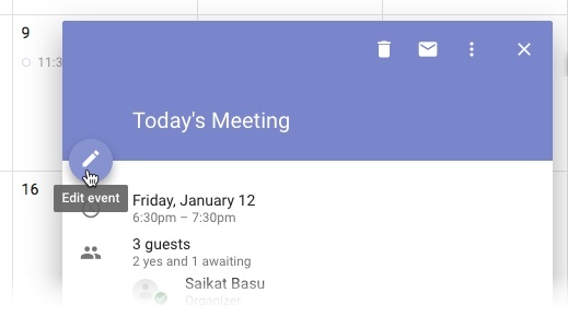 Google Calendar - Editează eveniment