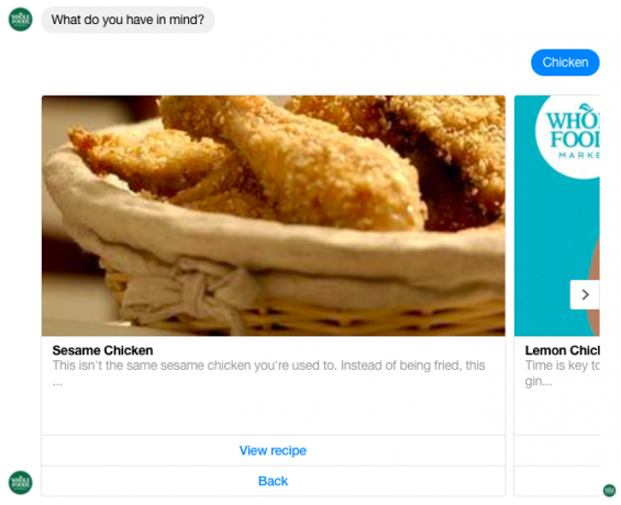 facebook messenger bot alimente întregi