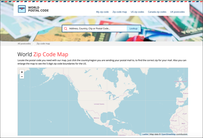 Harta Codului Poștal Mondial