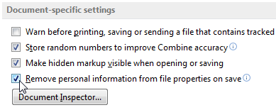 Microsoft Word 2013 Salvați setările de metadate